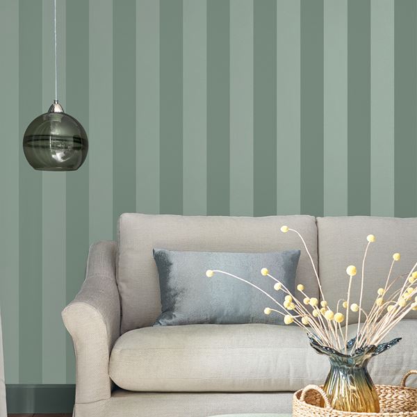 Lille Pearlescent Stripe Wallpaper - Jade Green